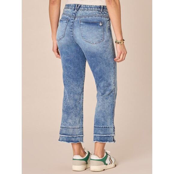 Democracy Ab"solution Mid-Rise Double Layer Kick Flare Jean sz 8 $90  WJ86 - Picture 4 of 10